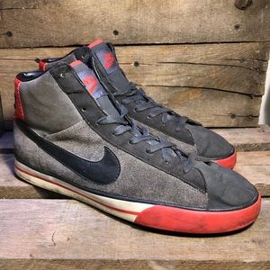 nike red and white high tops